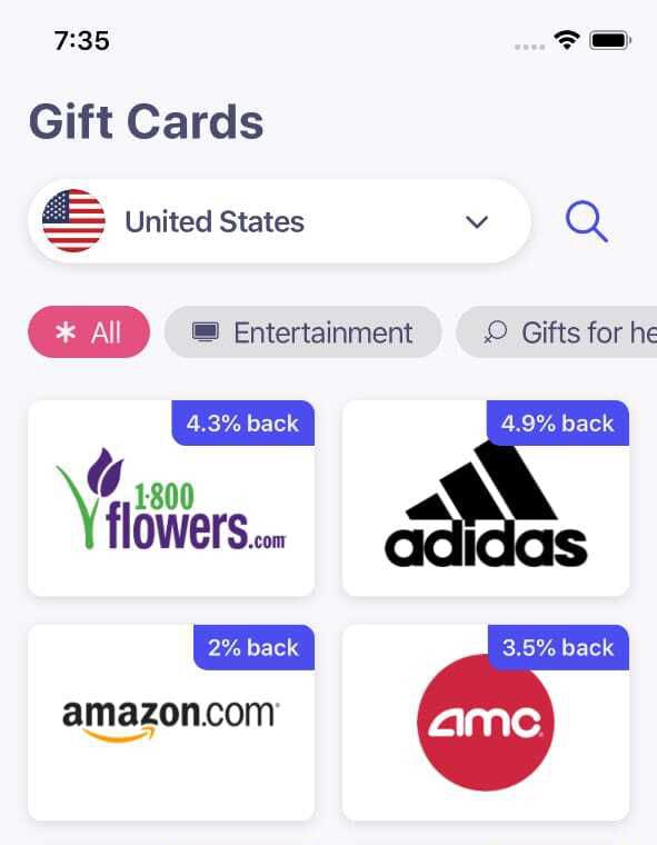 Bidali mobie app screenshot